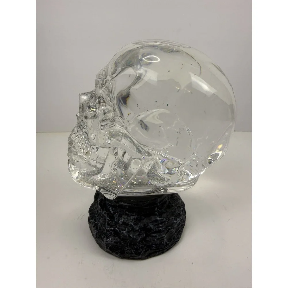 Halloween Crystal Skull LED Lighted Globe. Automatic Glitter Light Display Video